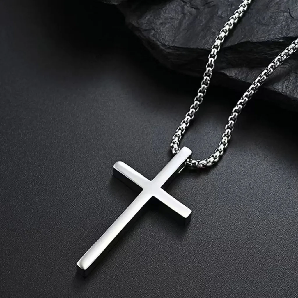 Collier croix street sobre